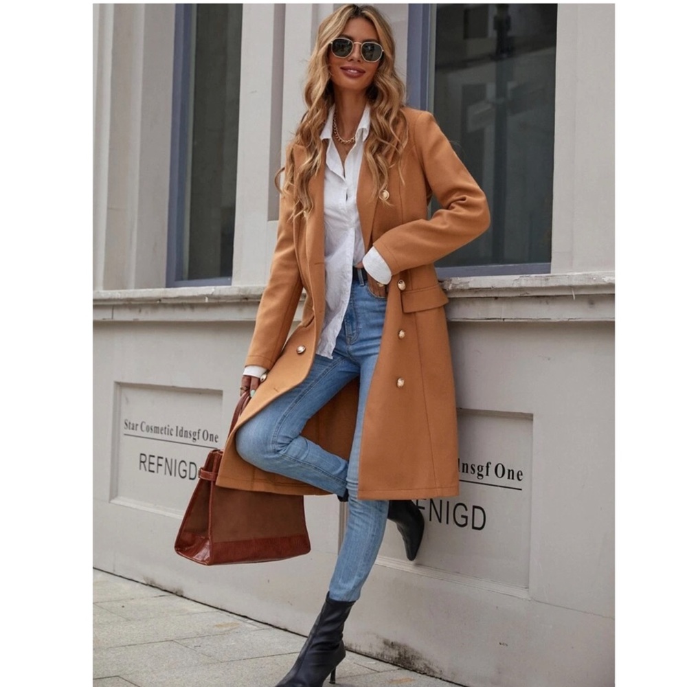 Double Breasted Camel Jacket - Picture 4 of 6